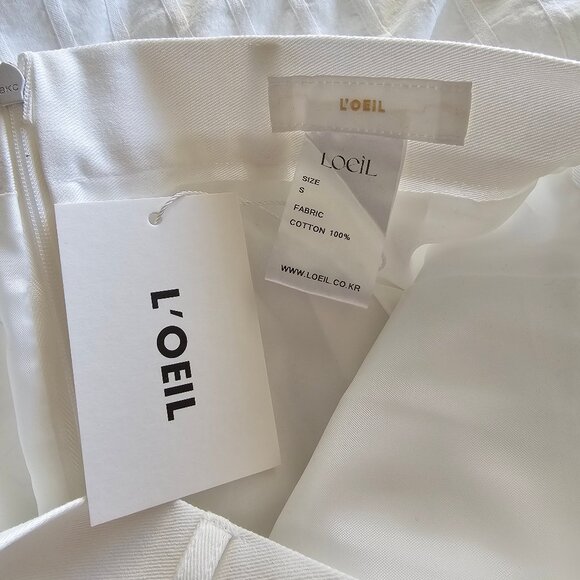 LOEIL H-line Pocket Cotton Midi Skirt - 2024 - White - Sz S - NWT - Picture 7 of 9